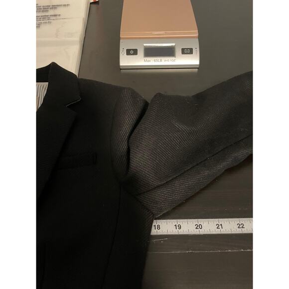 Banana Republic Jacket Womens 4 Black Wool Hacking Blazer Elbow Patch Lined - Picture 6 of 9